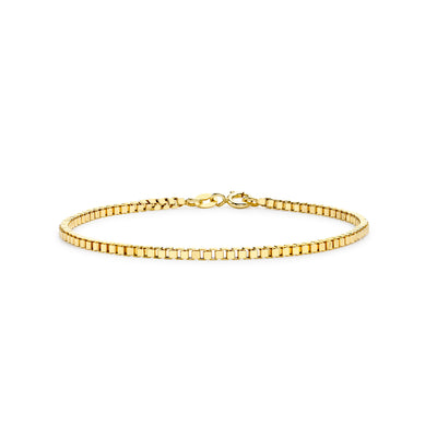 9K Yellow Gold Hollow Box Bracelet - 1.26.1702 - H&H Jewellery Pty Ltd