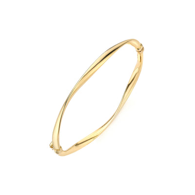 9K Yellow Gold Organic Twist Bangle | Gold and Diamond Bangles Melbourne | Gold and Diamond Bangles Australia | H&H Jewellery