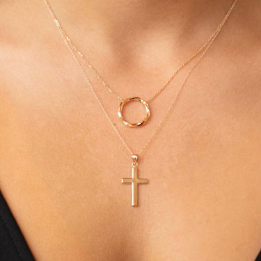9K Yellow Gold Cross Pendant Necklace - 1.43.9504 - H&H Jewellery Pty Ltd