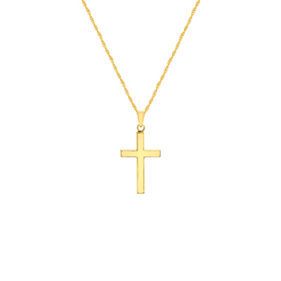 9K Yellow Gold Cross Pendant Necklace - 1.43.9504 - H&H Jewellery Pty Ltd
