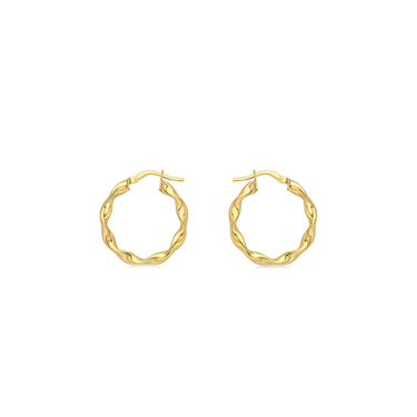 9K Yellow Gold Twist Hoop Earrings | Gold Hoop Earrings Melbourne | Gold Earrings Australia | H&H Jewellery 