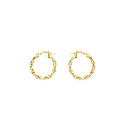9K Yellow Gold Twist Hoop Earrings - 1.51.2259 - H&H Jewellery Pty Ltd