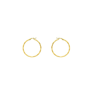 9K Yellow Gold 28mm Diamond Cut Hoop Earrings | Gold Hoop Earrings Melbourne | Gold Hoop Earrings Australia | H&H Jewellery 