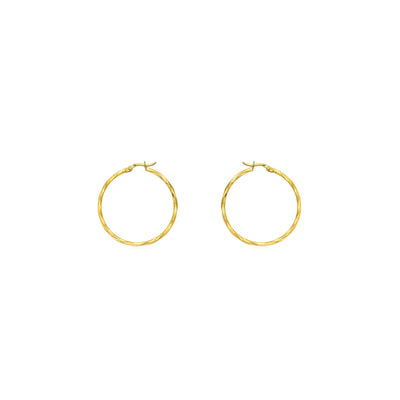 9K Yellow Gold 28mm Diamond Cut Hoop Earrings - 1.51.2639 - H&H Jewellery Pty Ltd