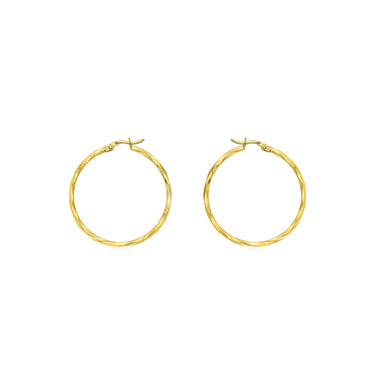 9K Yellow Gold 42mm Diamond Cut Hoop Earrings | Gold Hoop Earrings Melbourne | Gold Hoop Earrings Australia | H&H Jewellery 