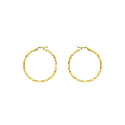 9K Yellow Gold 42mm Diamond Cut Hoop Earrings - 1.51.2669 - H&H Jewellery Pty Ltd
