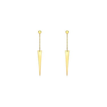 9K Yellow Gold Triangle and Trace Chain Drop Earrings | Gold & Diamond Drop Earrings Melbourne | Gold & Diamond Drop Earrings Australia | H&H Jewellery 