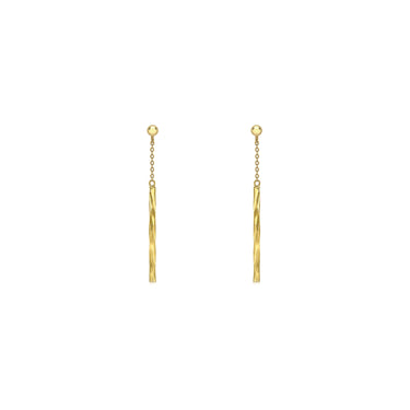 9K Yellow Gold Bar and Chain Drop Earrings | Gold & Diamond Drop Earrings Melbourne | Gold & Diamond Drop Earrings Australia | H&H Jewellery 