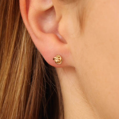 9K Yellow Gold Knot Ball Stud Earrings | Gold Earrings Melbourne | Gold Earrings Australia | H&H Jewellery