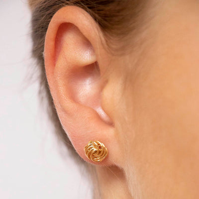 9K Yellow Gold Knot Stud Earrings | Gold Stud Earrings Melbourne | Gold Stud Earrings Australia | H&H Jewellery