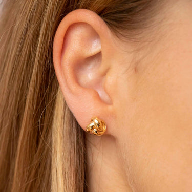 9K Yellow Gold Knot Stud Earrings - 1.55.6249 - H&H Jewellery Pty Ltd