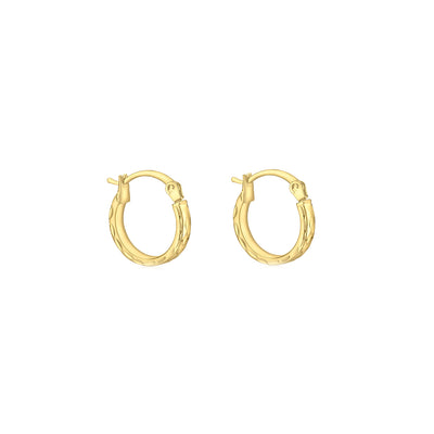 9K Yellow Gold Diamond Cut Hoop Earrings - 1.51.1559 - H&H Jewellery Pty Ltd