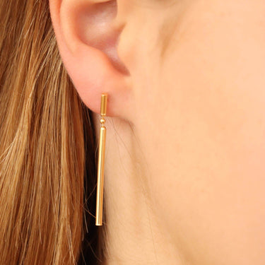 9K Yellow Gold Round Bar Drop Earrings - 1.56.3939 - H&H Jewellery Pty Ltd