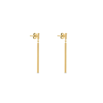 9K Yellow Gold Round Bar Drop Earrings - 1.56.3939 - H&H Jewellery Pty Ltd