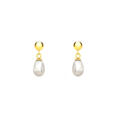 9K Yellow Gold Fresh Water Pearl Drop Earring - 1.58.7979 - H&H Jewellery Pty Ltd