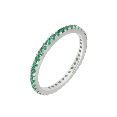 18K White Gold 0.46ct Emerald Band Ring | Emerald Emerald Necklaces & Pendants Melbourne | Emerald Emerald Necklaces & Pendants Australia | H&H Jewellery