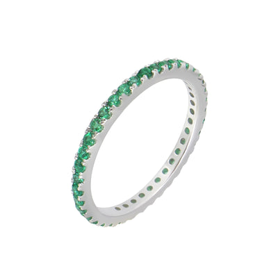 18K White Gold 0.46ct Emerald Band Ring - 20729547 - H&H Jewellery Pty Ltd