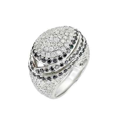 18K White Gold Tdw. 4.40ct Black and White Diamond Ring - 20354114 - H&H Jewellery Pty Ltd
