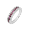 18K White Gold 0.85ct Ruby and Diamond Band Ring - 20729455 - H&H Jewellery Pty Ltd