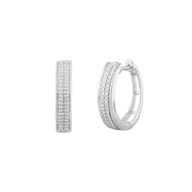 9K White Gold  Tdw. 0.50ct Diamond Huggie Earrings | Gold & Diamond Huggies Earrings Melbourne | Gold & Diamond Huggies Earrings Australia | H&H Jewellery 