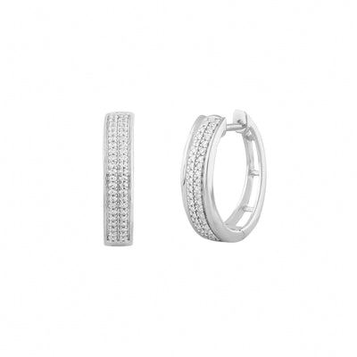 9K White Gold  Tdw. 0.50ct Diamond Huggie Earrings - 20717490 - H&H Jewellery Pty Ltd