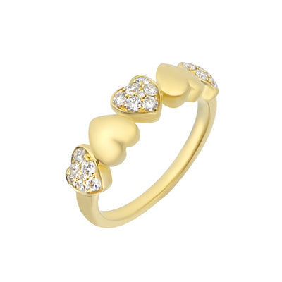 18K Yellow Gold Tdw. 0.34ct Diamond Ring - 20729684 - H&H Jewellery Pty Ltd