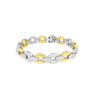 18K White and Yellow Gold Tdw. 6.23CT Diamond Bracelet  | Diamond Tennis Bracelet Melbourne | Diamond Tennis Bracelet Australia | H&H Jewellery