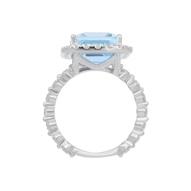18K White Gold 6.04ct Aquamarine and Diamond Ring - 20730123 - H&H Jewellery Pty Ltd