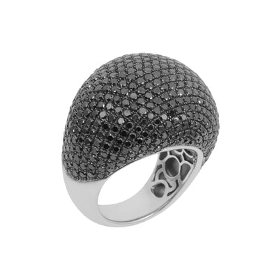 18K White Gold Tdw 7.50ct Black Diamond Ring - 20339845 - H&H Jewellery Pty Ltd