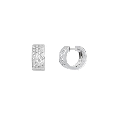 18K White Gold Tdw. 1.04ct Diamond Huggies Earring - 20693886 - H&H Jewellery Pty Ltd