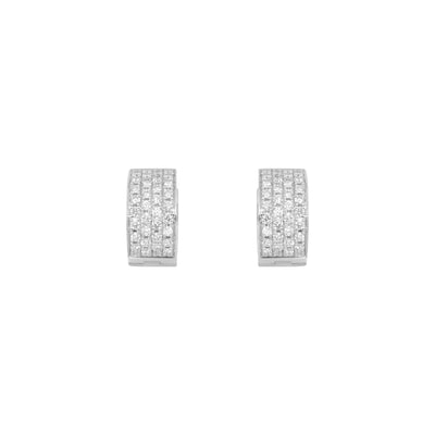 18K White Gold Tdw. 1.04ct Diamond Huggies Earring - 20693886 - H&H Jewellery Pty Ltd