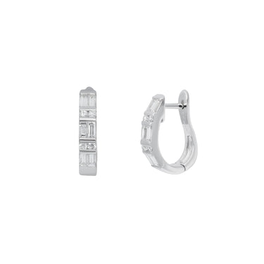 18K White Gold Tdw. 0.62ct Diamond Huggies Earring - 20692988 - H&H Jewellery Pty Ltd
