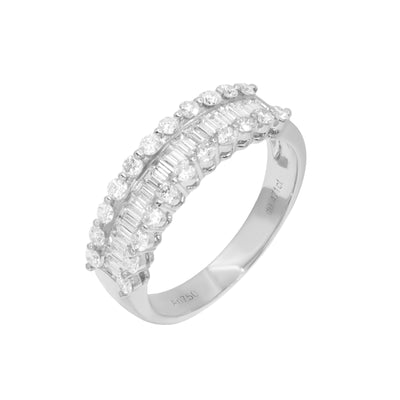 18K White Gold With Diamond Band Ring | White Gold Jewellery Melbourne | White Gold Jewellery Australia | H&H Jewellery