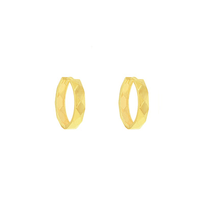 9K Yellow Gold Faceted Hoop Earrings - 1.51.3044 - H&H Jewellery Pty Ltd