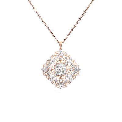 18K Rose and White Gold Tdw. 0.91ct Diamond Pendant - 20721961 - H&H Jewellery Pty Ltd