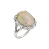 14K White Gold White Solid Opal and Diamond Ring | Diamond Engagement Rings Melbourne | Wedding Rings Melbourne | H&H Jewellery