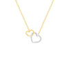 9K Yellow And White Gold Linked Heart Necklace - 2.13.7094 - H&H Jewellery Pty Ltd