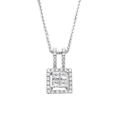 18K White Gold Tdw. 0.90ct Diamond Pendant - 20333058 - H&H Jewellery Pty Ltd