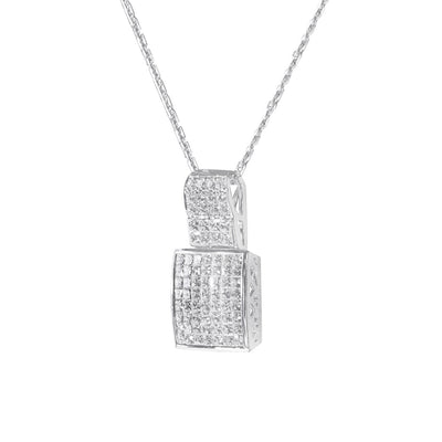 18K Gold Tdw. 1.56ct Invisible and Channel Set Diamond Pendant - 20397128 - H&H Jewellery Pty Ltd