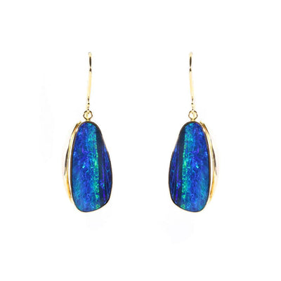 9K Yellow Gold 11.5ct Australian Opal Earring | Opal Jewellery Australia | Opal Earrings Melbourne | Opal Earrings Australia | H&H Jewellery