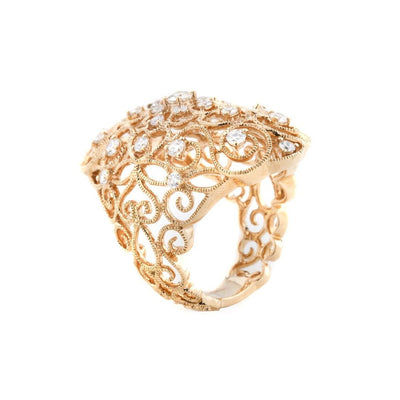 18k Rose Gold Tdw. 1.25ct Filigree Diamond Ring | Rose Gold Diamond Rings Melbourne | Rose Gold Diamond Engagement Rings Melbourne | Rose Gold Diamond Wedding Rings Melbourne | H&H Jewellery