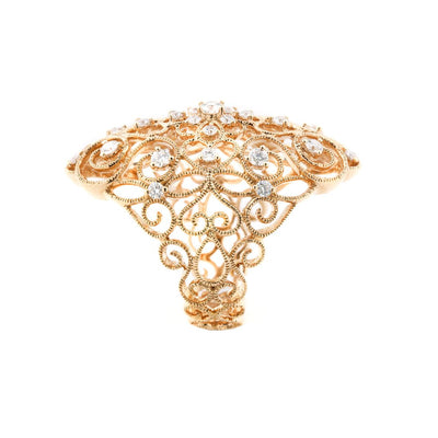 18k Rose Gold Filigree Diamond Ring - 20504557 - H&H Jewellery Pty Ltd
