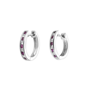 18K Gold 0.40ct Ruby & Diamond Huggies - 20523701 - H&H Jewellery Pty Ltd