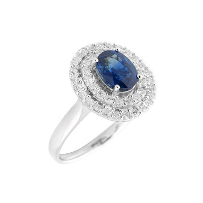 18K White Gold 1.88ct Sapphire & Diamond Ring - 20523817 - H&H Jewellery Pty Ltd
