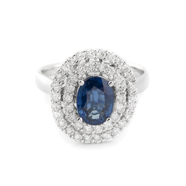 18K White Gold 1.88ct Sapphire & Diamond Ring - 20523817 - H&H Jewellery Pty Ltd