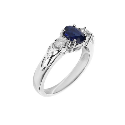18K White Gold 0.75ct Sapphire & Diamond Ring - 20554088 - H&H Jewellery Pty Ltd