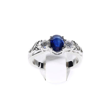 18K White Gold Sapphire & Diamond Ring - 20554088 - H&H Jewellery Pty Ltd