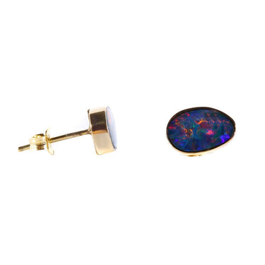 9K Yellow Gold 3.6ct Australian Opal Earring  | Opal Jewellery Australia | Opal Earrings Melbourne | Opal Earrings Australia | H&H Jewellery