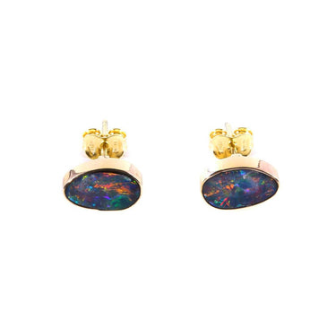 9K Yellow Gold 3.6ct Australian Opal Earring  | Opal Jewellery Australia | Opal Earrings Melbourne | Opal Earrings Australia | H&H Jewellery