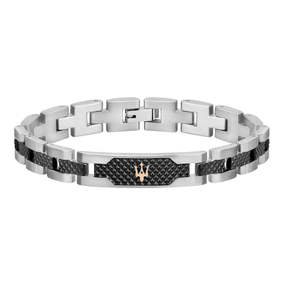 Maserati Jewels - Black Centre Link Bracelet JM419ASC01 - H&H Jewellery Pty Ltd